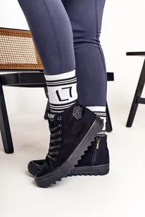 Trampki Wysokie Masywna Podeszwa BIG STAR Czarne FF274244 - Zazoo - Trampki damskie - miniaturka - grafika 1