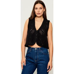 Ba&sh Wełniana kamizelka GILES Cropped Fit - Kamizelki damskie - miniaturka - grafika 1