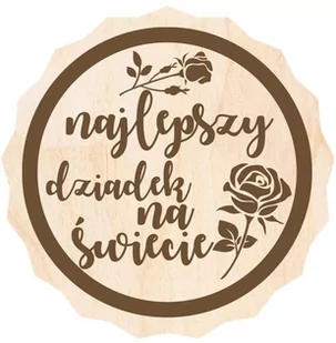 Podkładka z drewna na dzień dziadka - 9 cm - 1 szt. - Dzień Babci i Dzień Dziadka - miniaturka - grafika 1