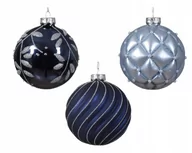 Bombki - Bombka na choinkę szklana niebieska ozdobna 10cm 1szt - miniaturka - grafika 1