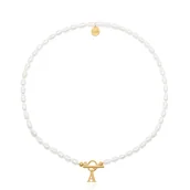 Naszyjniki - Choker z naturalnych pereł z literką H - miniaturka - grafika 1