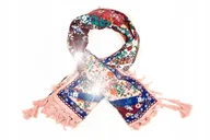 Apaszki i szaliki damskie - Chusta damska modna kwiatowa frędzle duża folk - miniaturka - grafika 1