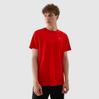 Koszulki sportowe męskie - Męski t-shirt basic 4F 4FAW23TTSHM087 - czerwony - grafika 1