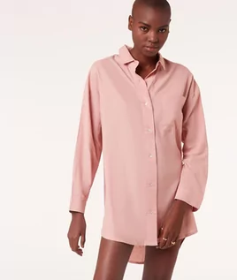 Piżamy damskie - Louise Lniana Koszula Nocna - Xs/S - Różowy - Etam - grafika 1