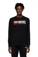 Koszulki męskie - Diesel T-Just-LS-DIV T-Shirt Koszulka męska, Czarny Czarny, XS - miniaturka - grafika 1