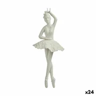 Ozdoby bożonarodzeniowe - Dekoracja świąteczna baletnica biała plastikowa brokatowa 6,7 x 16 x 6,7 cm (24 sztuki) - miniaturka - grafika 1