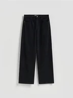 Spodnie damskie - Reserved - Jeansy wide leg ze strasem - czarny - miniaturka - grafika 1