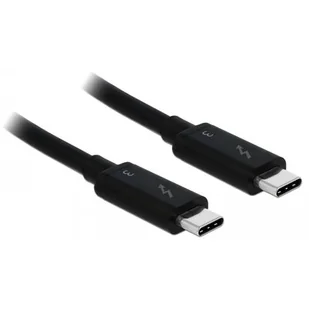 Delock Kabel Thunderbolt 3 M/M 0.5m Czarny - Kable komputerowe i do monitorów - miniaturka - grafika 1