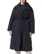 Płaszcze damskie - United Colors of Benetton Płaszcz damski + pasek 200sdn01b, czarny 100, XS - miniaturka - grafika 1