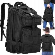 Plecaki - Plecak Turystyczny 35 L Wojskowy Czarny - miniaturka - grafika 1