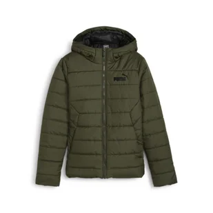 Młodzieżowa ocieplana kurtka Essentials PUMA Dark Olive Green - Kurtki i płaszcze dla dziewczynek - miniaturka - grafika 1