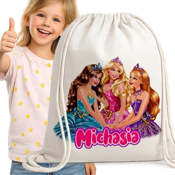 Personalizowany worek LALKA BARBIE GIRL plecak PREMIUM Twój Nadruk