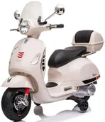 Pojazdy elektryczne dla dzieci - Jeździk dla dziecka Skuter Vespa na akumulator z kuferkiem biały Sun Baby - miniaturka - grafika 1