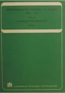 Prawodawstwo Kościoła w Polsce 1961 1970 Tom II Zeszyt 2 - Religia i religioznawstwo - miniaturka - grafika 1