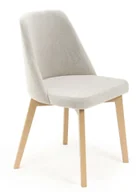 Krzesła - Jasnoszare krzesło tapicerowane na jasnych bukowych nogach - Fima 3X - miniaturka - grafika 1