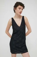 Sukienki - Desigual sukienka LACE kolor czarny mini prosta 24SWVW48 - miniaturka - grafika 1