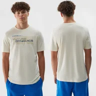 Koszulki męskie - Koszulka Męska 4F T-shirt Biały z nadrukiem 4FWAW24TTSHM1655 S Złamana biel - miniaturka - grafika 1