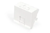 Gniazdka elektryczne - Digitus Płyta przednia, 1-portowa, 45 x 45 mm, kątowa, do ramy DN-93802-5-SH - miniaturka - grafika 1