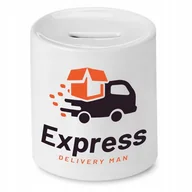 Skarbonki - SKARBONKA DLA KURIERA EXPRESS DELIVERY MAN PREZENT z Nadrukiem ze Zdjęciem - miniaturka - grafika 1
