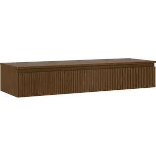Mexen Rivel szafka łazienkowa podumywalkowa 140 cm z blatem, 1 szuflada, ryflowana , orzech - 91A20-14023-1-BFC86 - Szafki łazienkowe - miniaturka - grafika 1