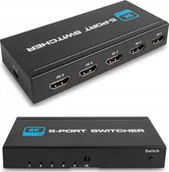 Rozgałęźniki - Pawonik SWITCH HDMI 2.1 5X1 PRZEŁĄCZNIK 8K 4K 120HZ 240HZ - miniaturka - grafika 1