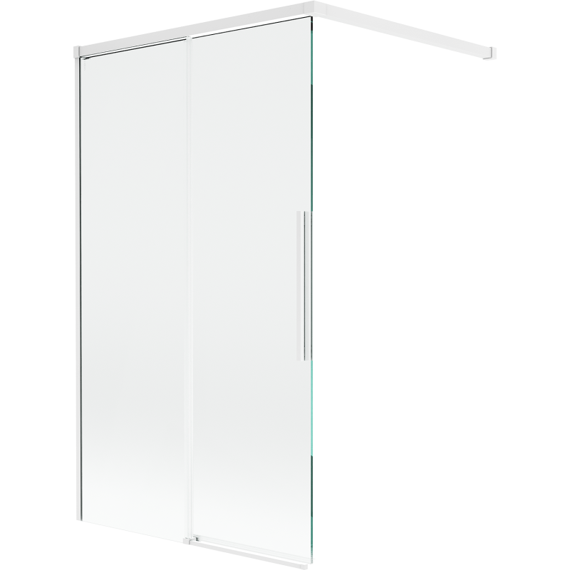 Mexen Rox parawan nawannowy 2-skrzydłowy rozsuwany 100 x 150 cm, transparent, biały - 8C9-100-003-20-00