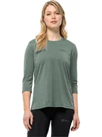 Koszulki sportowe damskie - Jack Wolfskin Koszulka funkcyjna "Crosstrail" w kolorze zielonym - miniaturka - grafika 1