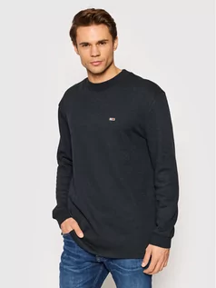 Swetry męskie - Tommy Jeans Sweter Mock DM0DM11429 Czarny Loose Fit - grafika 1