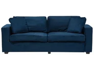 Sofy i kanapy - Beliani Sofa trzyosobowa welur ciemnoniebieska FALUN - miniaturka - grafika 1