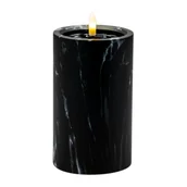 Świece - Świeca LED efekt czarnego marmuru 15 x 9 cm ciepły biały CORTINA - miniaturka - grafika 1