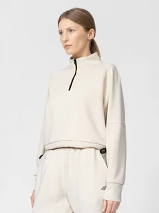 Damska bluza dresowa crop-top 4F 4FSS22TSWSF165 - Kurtki i kamizelki sportowe damskie - miniaturka - grafika 1