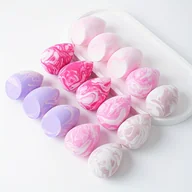 Gąbeczki do makijażu - TEMU 15 sztuk/10 sztuk/5 sztuk zestaw jajek do makijażu dwukolorowych, 5 modnych wzorów, hydrofiliczny (PU), bez zapachu, dla skóry normalnej, łatwe - miniaturka - grafika 1