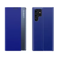 Etui i futerały do telefonów - New Sleep Case pokrowiec etui z klapką z funkcją podstawki Samsung Galaxy S22 Ultra niebieski - miniaturka - grafika 1