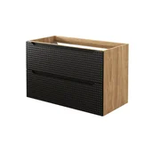 Szafki łazienkowe - Szafka łazienkowa pod umywalkę Comad Luxor 90 cm czarny mat/jasne drewno 82-90-2S - miniaturka - grafika 1