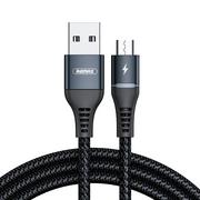 Kable USB - Remax podświetlany nylonowy kabel przewód USB - micro USB z diodą LED 2,4 A 1 m czarny (RC-152m balck) - USB Typ A (męski) Micro USB Typ B (męski) RC-152m black - miniaturka - grafika 1