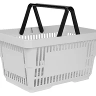 Torby i wózki na zakupy - Koszyk zakupowy do przechowywania 2 rączki 22L jasny szary KTD - miniaturka - grafika 1