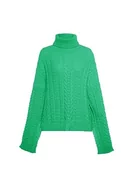 Swetry damskie - myMo Damski sweter z golfem Twist, modny, zielony, XL/XXL, zielony, XL - miniaturka - grafika 1