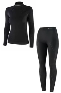 Komplet bielizny termoaktywnej damskiej Brubeck Extreme Merino czarny bez zamka - Bielizna sportowa damska - miniaturka - grafika 1