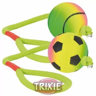 Trixie Piłka Neonowa Na Sznurku 6/30Cm - Zabawki dla psów - miniaturka - grafika 1