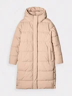Kurtki damskie - 4F Płaszcz puchowy w kolorze beżowym - miniaturka - grafika 1