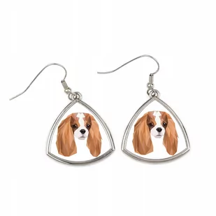 Cavalier King Charles Kolczyki, pies geometryczny - Kolczyki - miniaturka - grafika 1