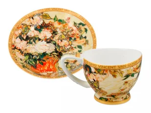 Filiżanka ze spodkiem 0,35 L Carmani - Vincent van Gogh - Wazon z różami 33.830-1003 - Filiżanki - miniaturka - grafika 1