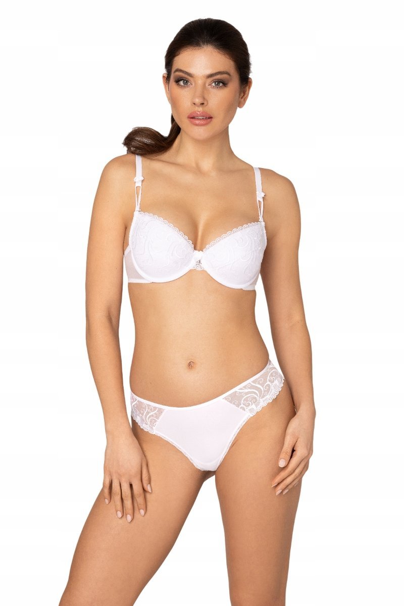 RÓŻA Anuk Stringi koronkowe BIAŁE r. XL