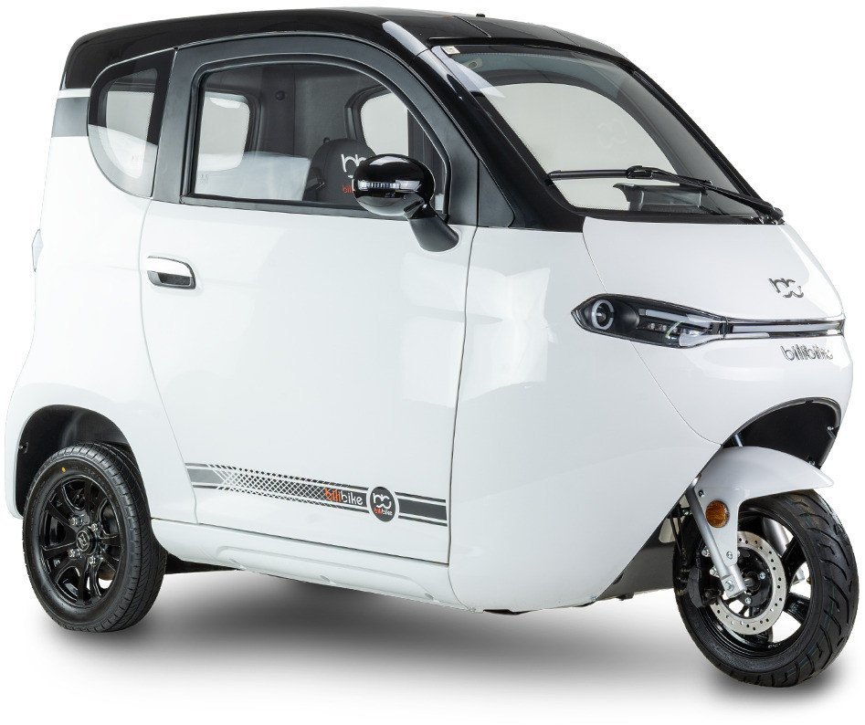 Skuter elektryczny zabudowany z dachem MICRO CAR BILI BIKE SIGMA 3 GEL biały-ciemne wnętrze