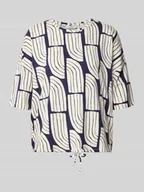 Koszulki i topy damskie - T-shirt z mieszanki wiskozy i elastanu ze wzorem na całej powierzchni - miniaturka - grafika 1