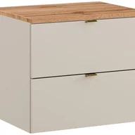Szafki łazienkowe - Kaszmirowa szafka pod umywalkę Dalia Cashmere 60 cm z blatem dąb Wotan wisząca 2 szuflady MDF - miniaturka - grafika 1