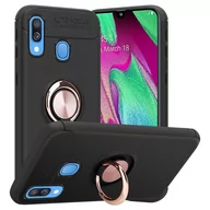 Etui i futerały do telefonów - Pokrowiec Do Samsung Galaxy A40 Etui w CZARNO - RÓŻOWE ZŁOTO TPU Silikon Obudowa Plecki Case Cover Ochronny Cadorabo - miniaturka - grafika 1