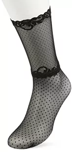 FALKE Lyric Tiul Skarpetki damskie 20 DEN cienkie przezroczyste białe czarne fioletowe fantazyjne wzór idealne lato 1 para, Czarny (Black 3009), 39-42 EU - Skarpetki damskie - miniaturka - grafika 1