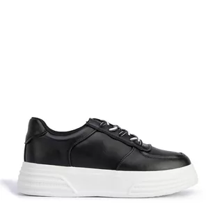 Damskie sneakersy skórzane na lekkiej platformie - Półbuty męskie - miniaturka - grafika 1