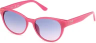 Okulary przeciwsłoneczne - Guess GU00128 72Z błyszczące ciemnoróżowe okulary przeciwsłoneczne 49/15/135 GIRL - miniaturka - grafika 1